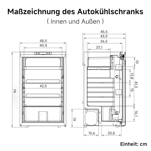 AAOBOSI Kompressor Kühlbox 83 L – Mit App-Steuerung, 12/24 V, bis -20 °C, elektrische Kühlbox mit LED für Auto, Wohnwagen, Camping & Reisen
