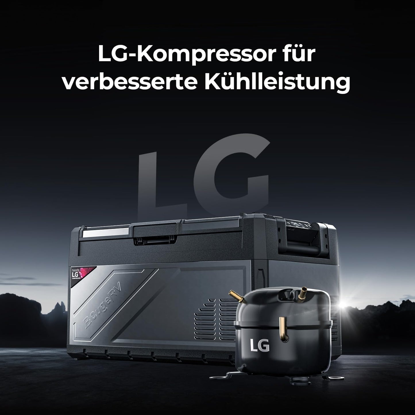 BougeRV Rocky2 Kompressor Kühlbox 39 L – Mit 173Wh Akku, Dual Zone, 12/24 V & 230 V, Solaraufladung, bis -20 °C, für Auto, Camping & Reisen