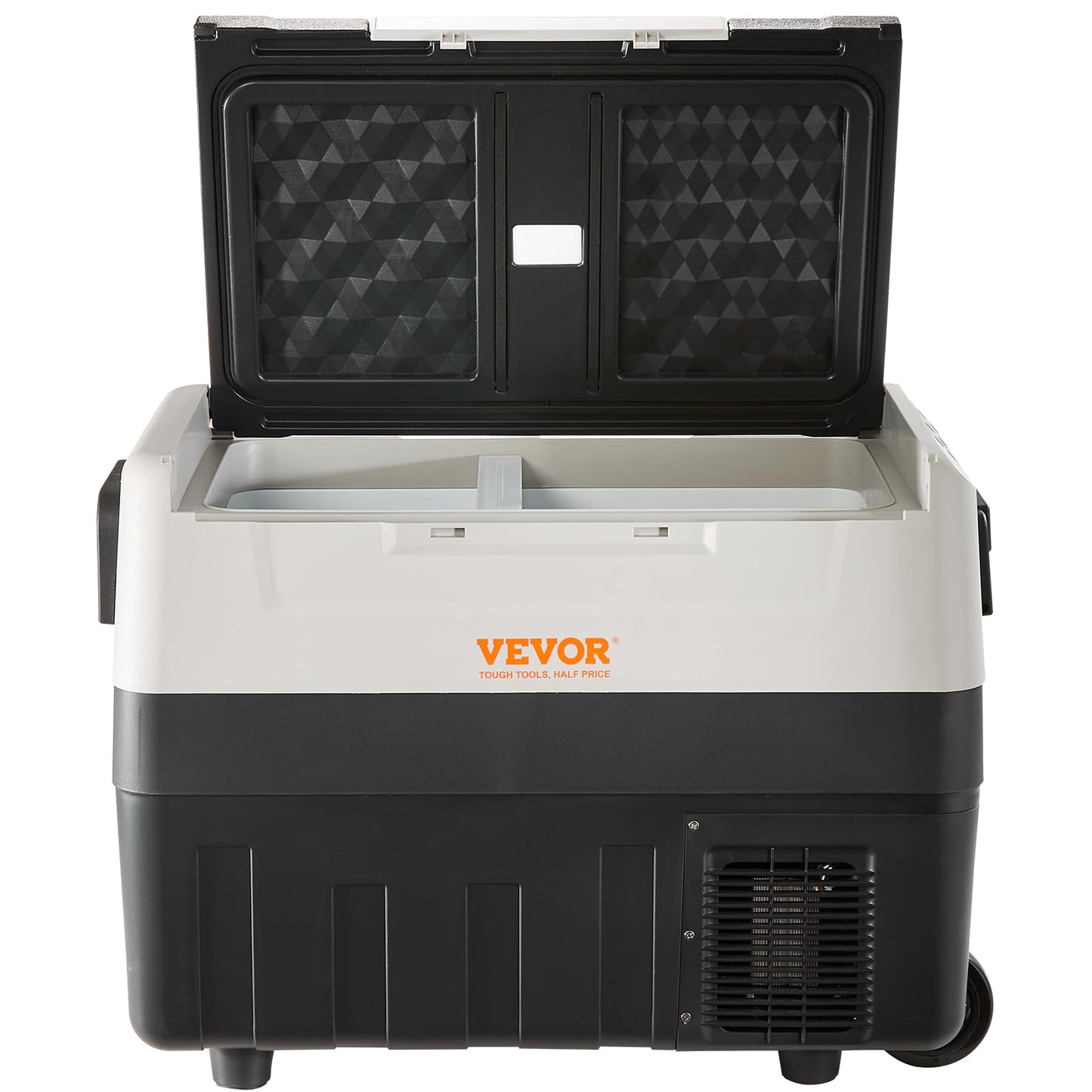 VEVOR Kompressor Kühlbox 55 L – Tragbar mit Griff & Rollen, Dual-Zone, -20 °C bis 10 °C, 12/24 V & 230 V, für Auto, LKW, Boot & Camping