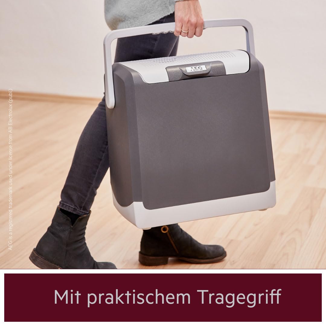 AEG Automotive Thermoelektrische Kühlbox KK 28 Liter, 12/230 Volt für Auto und Steckdose, schwarz
