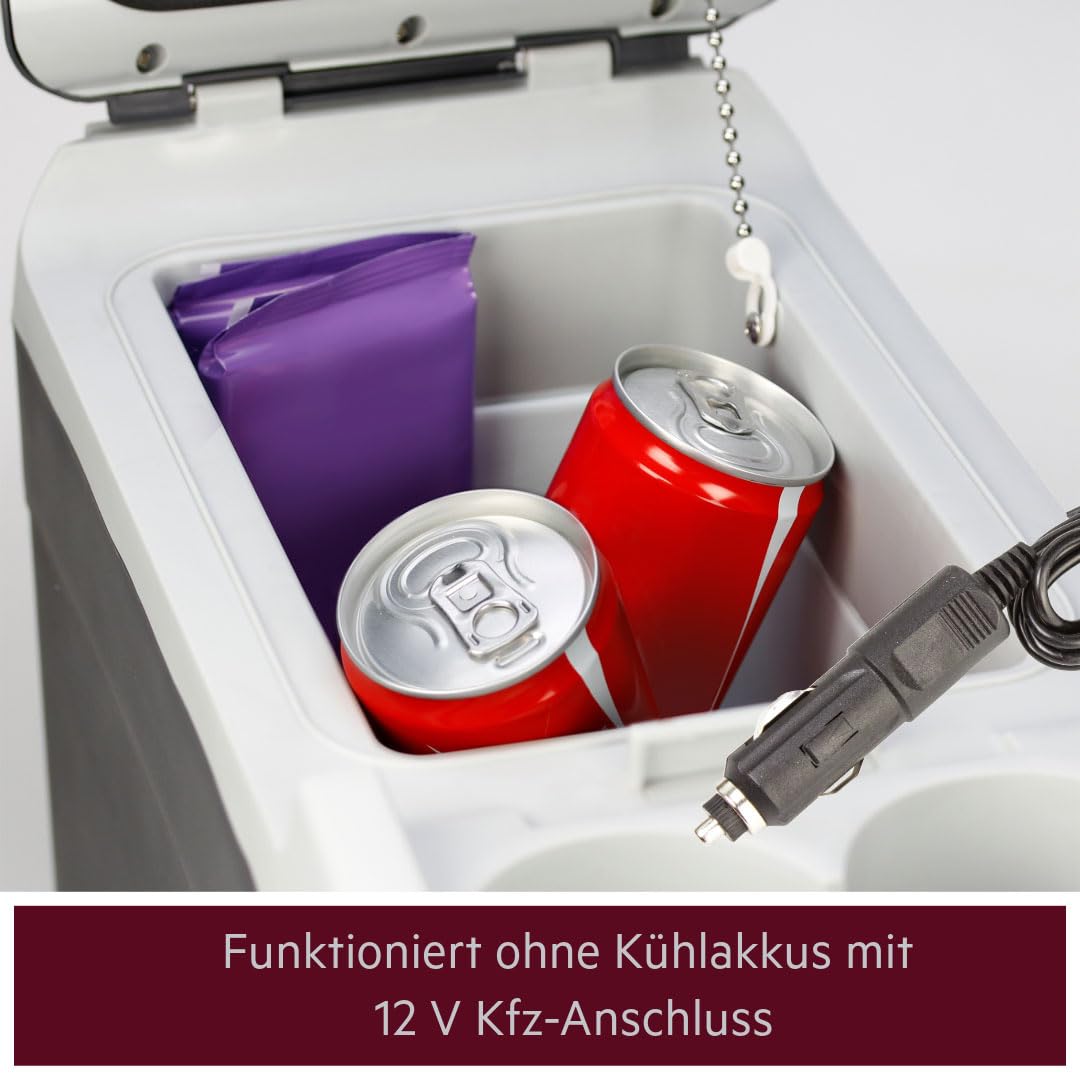 AEG Automotive Board-Bar BK 16 Thermoelektrische Kühl- und Warmhaltebox 16 Liter, 12 Volt für Auto und Steckdose, anschnallbar im PKW