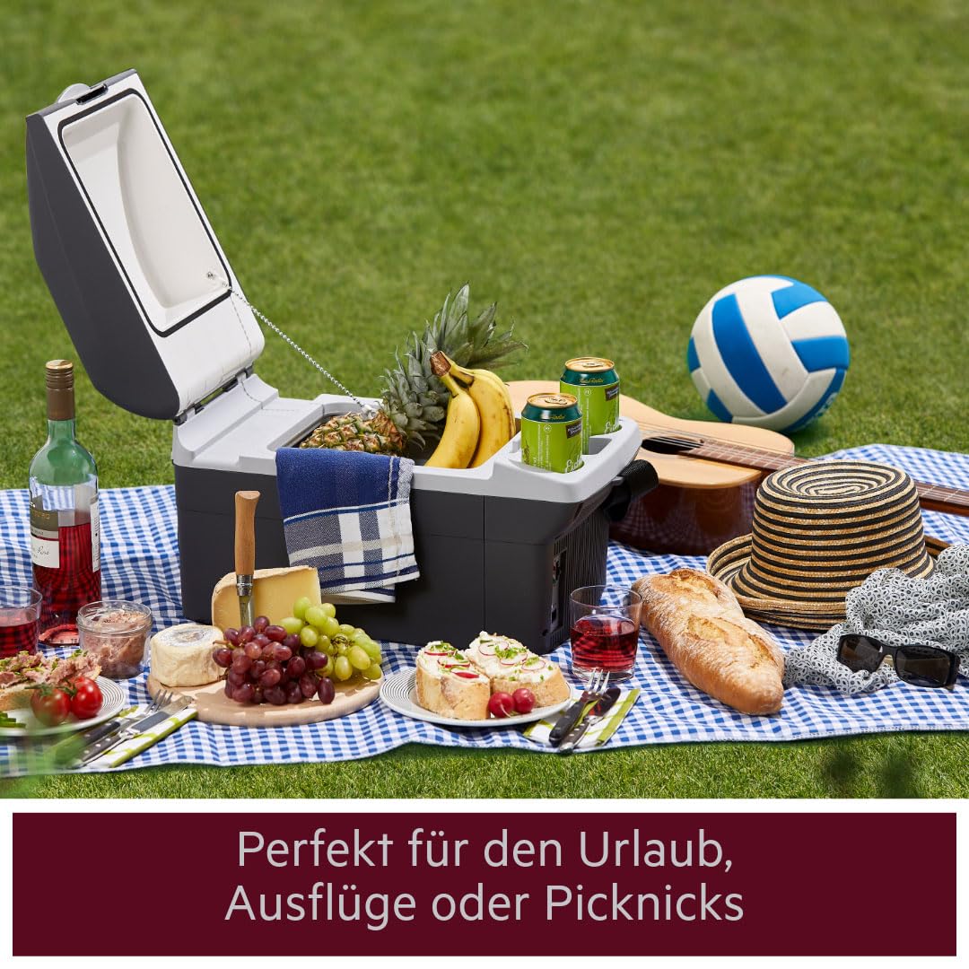 AEG Automotive Board-Bar BK 16 Thermoelektrische Kühl- und Warmhaltebox 16 Liter, 12 Volt für Auto und Steckdose, anschnallbar im PKW