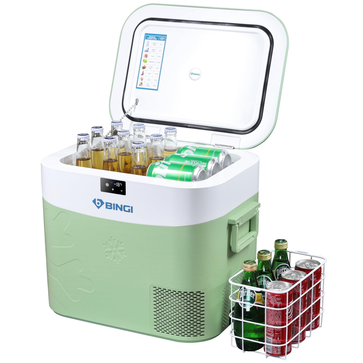 BINGI Kompressor Kühlbox 22 L – Tragbarer Auto-Kühlschrank 12/24 V & 230 V, Mini-Gefrierschrank -18 °C bis 15 °C für Auto, Camping & Zuhause