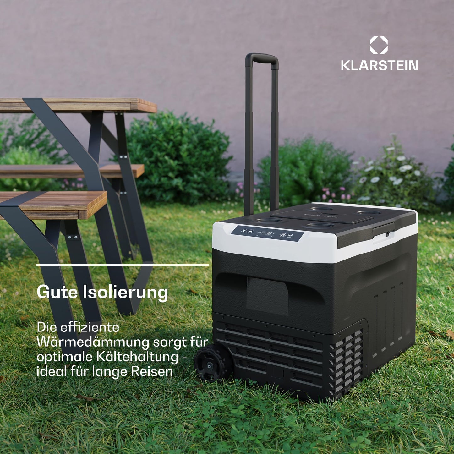 Klarstein PolarForce Kühlbox 30 L – Tragbare Kompressor-Gefrierbox mit LCD, -20 °C bis 20 °C, 12 V/230 V & ECO-Modus, ideal für Camping