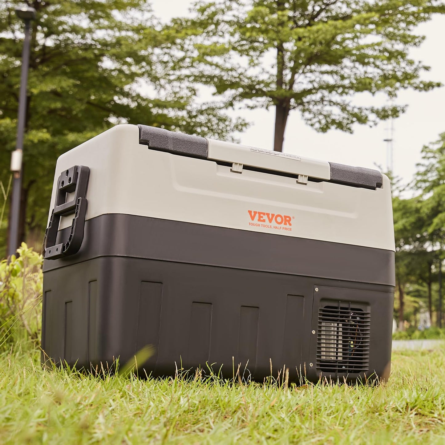 VEVOR Kompressor Kühlbox 55 L – Tragbar mit Griff & Rollen, Dual-Zone, -20 °C bis 10 °C, 12/24 V & 230 V, für Auto, LKW, Boot & Camping