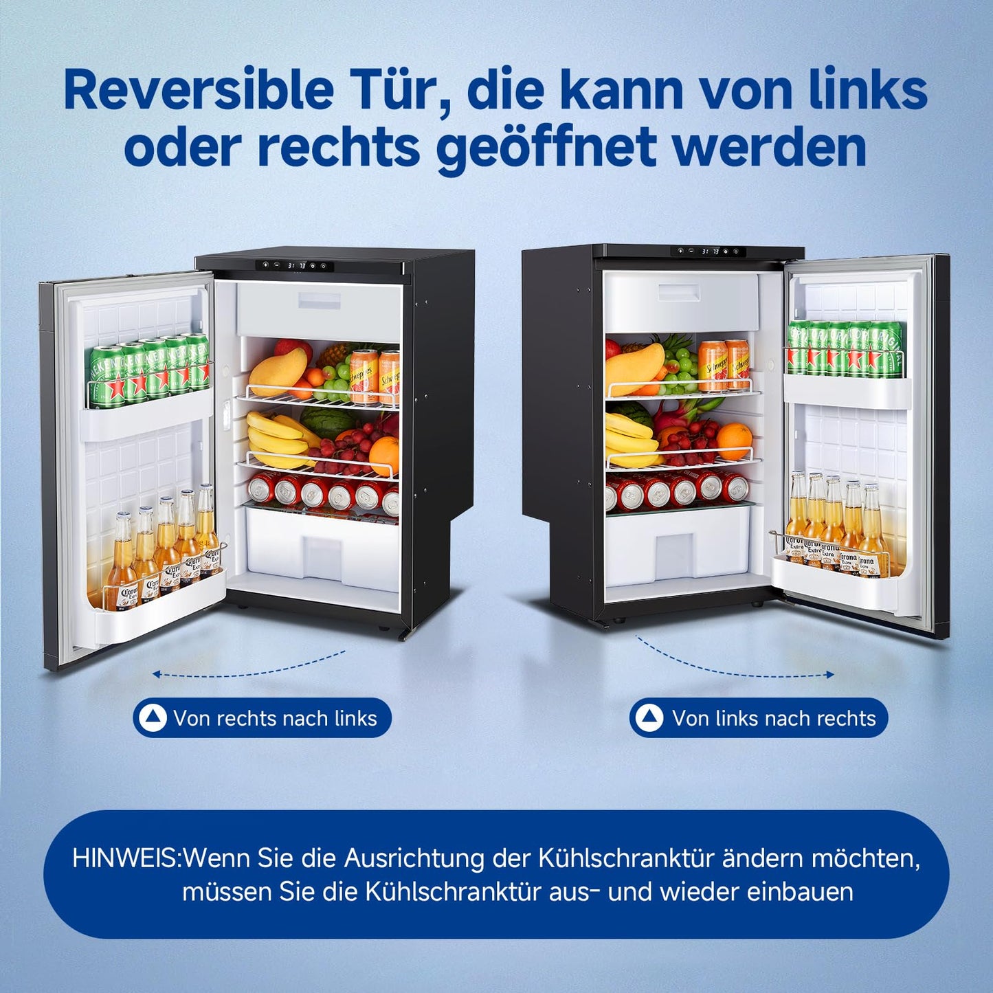 AAOBOSI Kompressor Kühlbox 83 L – Mit App-Steuerung, 12/24 V, bis -20 °C, elektrische Kühlbox mit LED für Auto, Wohnwagen, Camping & Reisen