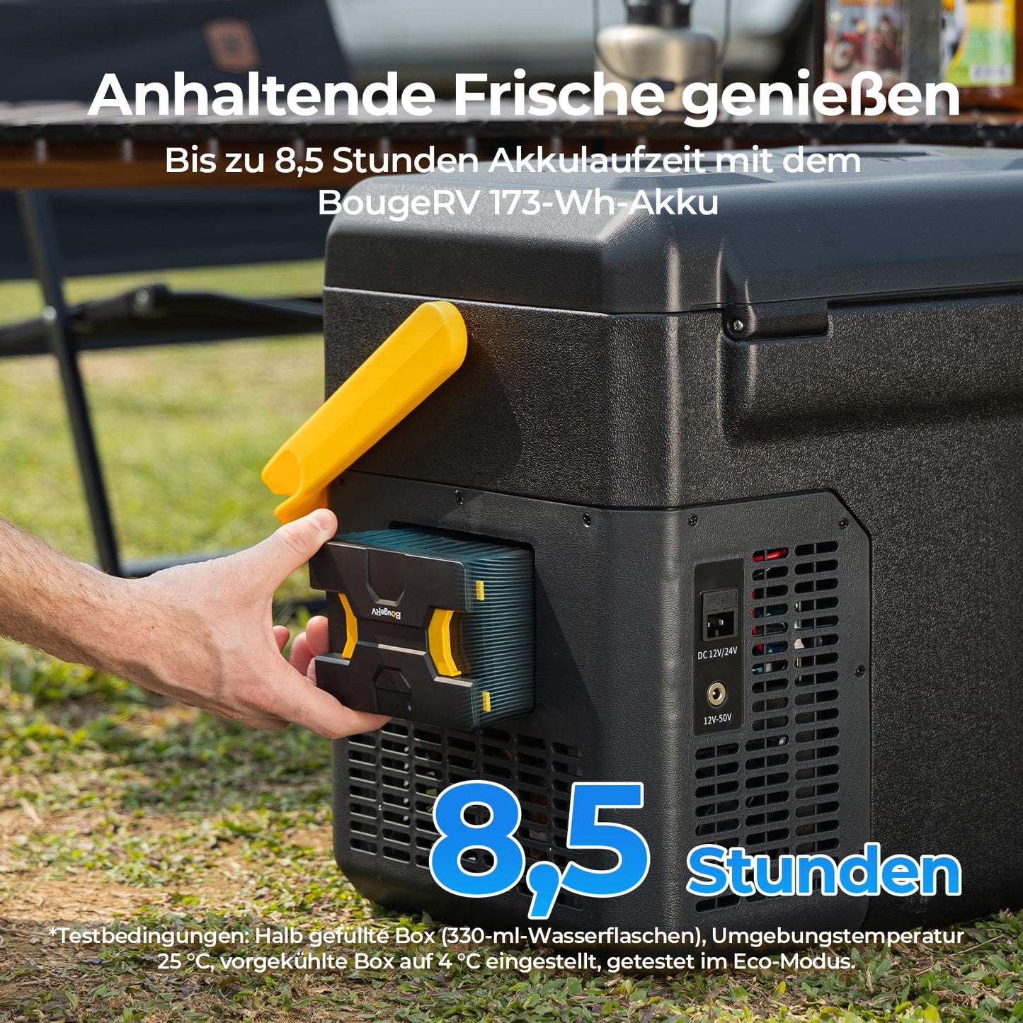 BougeRV CRH Kompressor Kühlbox 18 L – Mit 173Wh Akku, App-Steuerung, 12/230 V, tragbar, -20 °C bis 20 °C für Camping, Reisen & Boot
