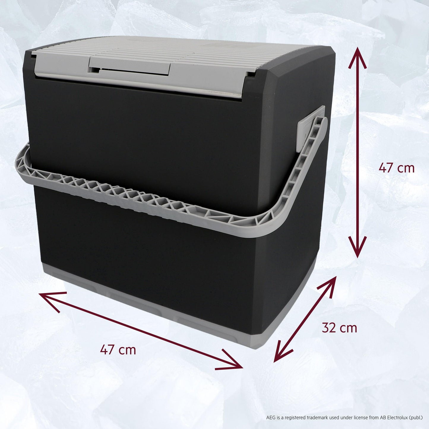 AEG Automotive Thermoelektrische Kühlbox KK 28 Liter, 12/230 Volt für Auto und Steckdose, schwarz