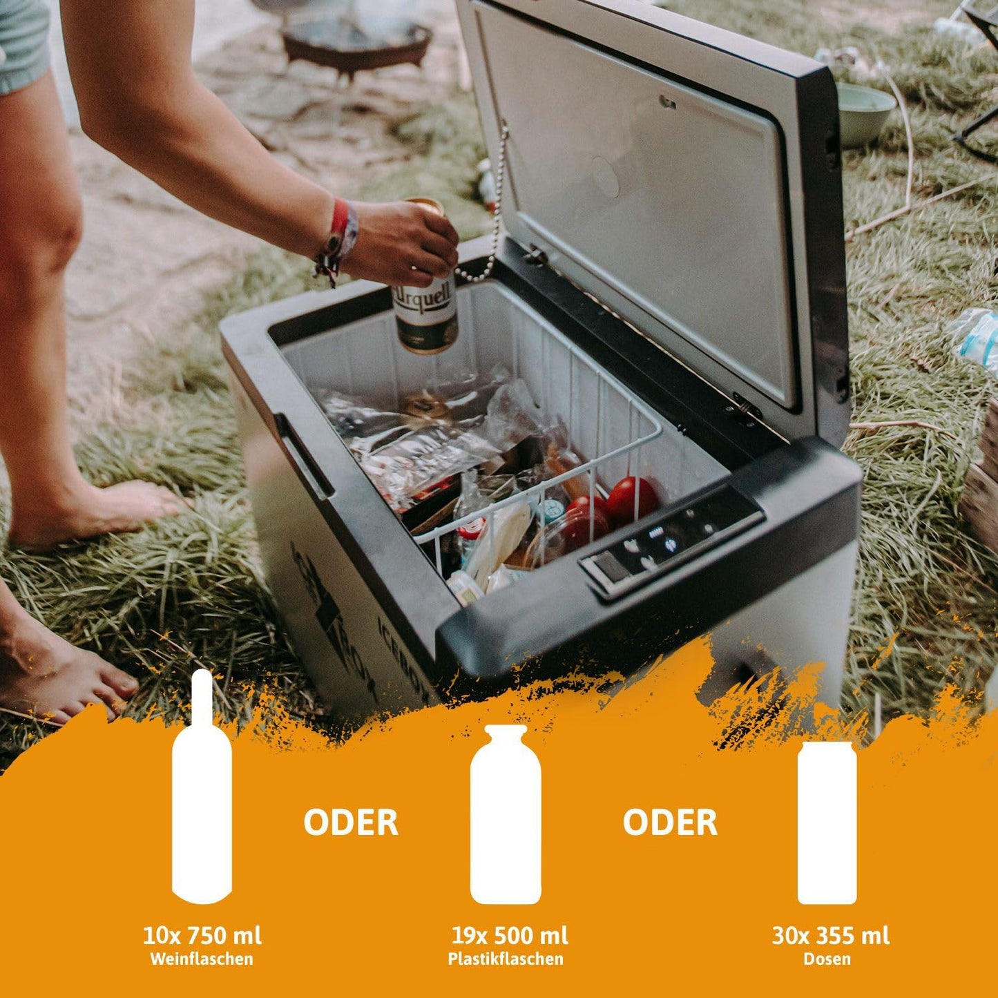CROSS TOOLS ICEBOX 25 – Kompressor Kühlbox 22 L, bis -20 °C, mit App-Steuerung, 12/24 V & 230 V, tragbare Gefrierbox für Auto & Camping