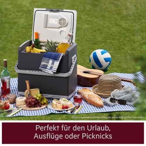 AEG Automotive Thermoelektrische Kühlbox KK 28 Liter, 12/230 Volt für Auto und Steckdose, schwarz