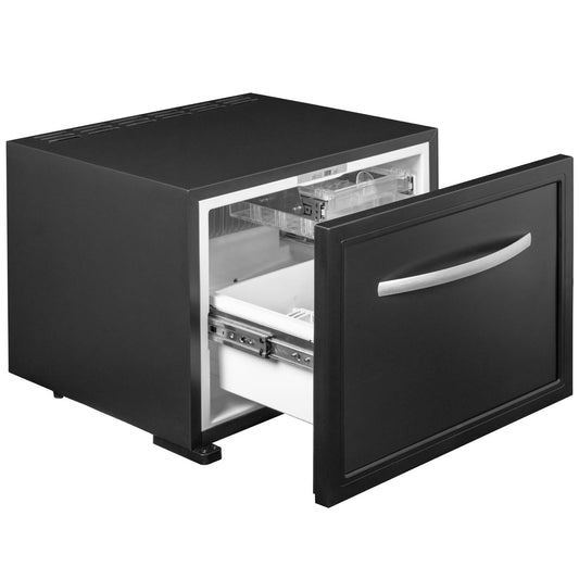 Smad Schubladen-Kühlbox 45 L – Absorber-Kühlschrank 12 V/230 V, 0–15 °C, elektrische Camping-Kühlbox für Auto, LKW, Boot & Reisemobil, schwarz