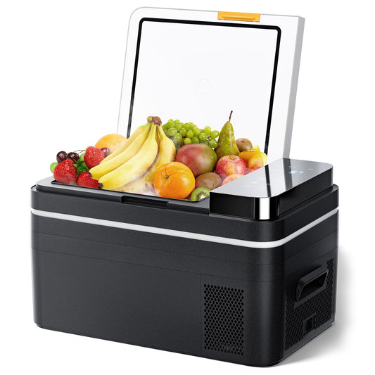 HCALORY (KROAK) Kompressor Kühlbox 28 L – Elektrischer Mini-Kühlschrank -20 °C bis 20 °C, 12/24 V, tragbare Gefrierbox für Auto, Camping & Boot