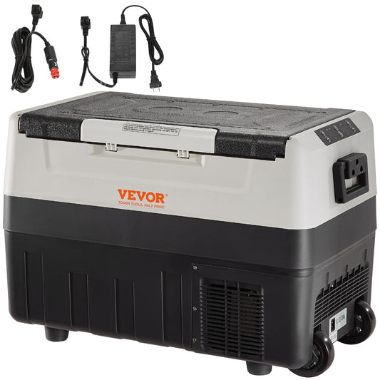 VEVOR Kompressor Kühlbox 55 L – Tragbar mit Griff & Rollen, Dual-Zone, -20 °C bis 10 °C, 12/24 V & 230 V, für Auto, LKW, Boot & Camping