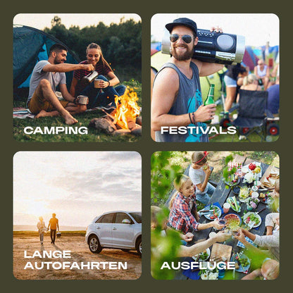PLUG IN FESTIVALS Kompressor Kühlbox 40 L – Elektrische Gefrierbox bis -20 °C, 12 V/230 V, tragbarer Camping-Kühlschrank & Auto-Kühlbox