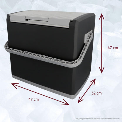 AEG Automotive Thermoelektrische Kühlbox KK 28 Liter, 12/230 Volt für Auto und Steckdose, schwarz