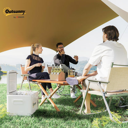 Outsunny Kompressor Kühlbox 16,8 L – Elektrisch, bis -20 °C, leise mit LED & ECO-Modus, 12/230 V Mini-Gefrierbox für Auto, Boot & Reisen, cremeweiß